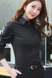 Women Shirt White Shirt Female Long-sleeve Professional Shirt Formal Dress Large Size Work Clothes OL Button Womens