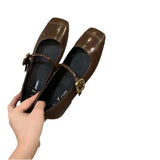 Jane Women's Shoes In The Spring And Summer Of 2025 New Light Mouth Flat Bottom One Word With Women's Shoes Black Single Shoes Women's