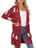 And Winter New Sweater Women's Knitted Loose Christmas Cedar Embroidered Cardigan