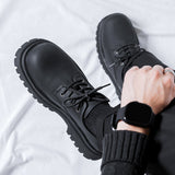 Zingj Men's Shoes 2023 New Black Chef Shoes Low Boot Casual Leather Shoes