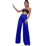Women's High-Waist Fashion Sleeves Sleeves Loose-Ragging Wide Leg Pants Summer