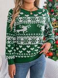 Shooting 2025 Autumn And Winter Christmas Deer Pattern Long-Sleeved Jacket Sweater Women's