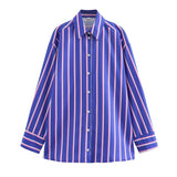 Women's Summer New Striped Loose Shirt Straight Trousers