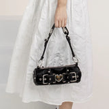 Y2K Heart Metal Chain Shoulder BagOutfit