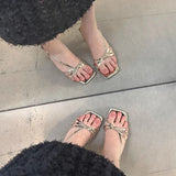 Head Cool Slippers Women's Shoes 2025 New External Wearing Toe Sandals Fine Heel