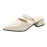 And Cool Slippers Women's Summer 2025 Bag Head Half Slippers Korean Version Of The Inside And Outside Two High And Women's Shoes