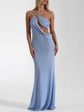 Women's Sleeveless Hollow French-Style Open-Back Splicing Repair Growth Dress Dress Women