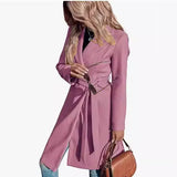 Autumn And Winter New Explosion Long Hair, The Female Coat With Double Buckle