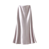 Temperament Pressure Folded Bare-Faced Fishtail Half-Dress Girl Spring Hanging Thin Bag-Butbice Long Dress