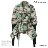 New Camouflage Personality Splicing Knitted Cuffs Waist Personality Tailoring Cotton Coat
