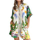 New Loose Leisure Shorts Fashion Print Daiss Short Sleeve Two