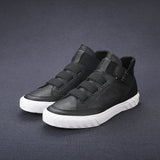 Men's Shoes In The Autumn Of 2025 New Men's Leather Shoes Four Seasons Of High-Top Sports Running Board Shoes With Soft