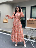 Fragile Chiffon Dress Women's Autumn Dress New Over-Knee Dress Gentle Wind-Float Mid-Floive Mid-Flouse Fairy