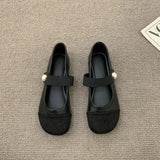 Fragrant Wind Square Single Shoes Evening Equal Pearl Loose Band Collage Mary Jane Fashion Women's Shoes Spring And Autumn High