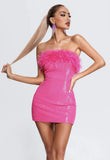 Party Dress Body Sexy Tective Tset Dress Artificial Hair Spliced Glided Collared Ass