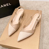 Bag Head Sandals Tips With Bare High Heels Women Summer New Coarse Heel Single Shoes