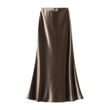 Gold Denice Half-Dress Woman 2025 Autumn And Winter High-Rise Thin Fishtail Skirt Dress