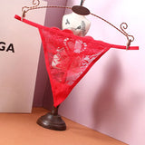Transparent Thong Heart-Shaped Hollow Sexy Ultra-Thin Low-Rise Hot Seduction Traceable Breathable Trousers