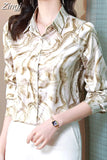 Shirt Women Floral Satin Shirts and Blouses Fashion Clothes for Women Long Sleeve Blouse Button Up Shirt Tops Women