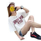 Zingj Top Female 2024 Summer Korean Version Loose Ins Hong Kong Wind White Short-Sleeved Big T-Shirt Web Celebrity Half Sleeve