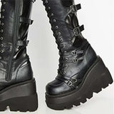 Over-Knee Boots 2025 Winter New Round-Headed Slope And Long Boots Female Wish Explosive Knight