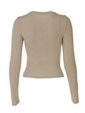 Solid Color Long Sleeve Top- Outfit