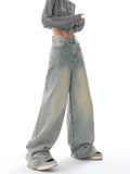 Zingj Light Blue Spring And Summer New Retro Jeans Female Loose Design Show Thin Floor Wide Leg