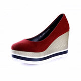 Heel Single Shoes Spring 2025 New Elegant Velvet Pine Shoes Thick Soles Comfortable Shallow Mouth Round High-Heeled