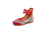Zingj Shoes National Wind Retro Plate Buckle Embroidered Cloth Shoes Spring And Autumn Linen Round Head Women's Single Shoes Mother Shoes Wedding