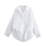 2025 New Women's Cotton Bat Sleeve Striped Clip Long Sleeve Shirt
