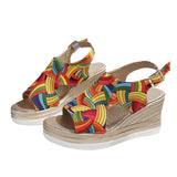 Summer New Large-Size Women's Shoes 40-43 Fashion Color Slopes And Beach