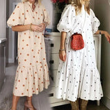 Spot Fashion Women's Wear 2025 Summer Short-Sleeved Print Loose Dress