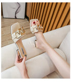 Cool Slippers Women's Retro Chain Flat Shoes Niche Cool Drag Spring And Summer New Wear Slippers Women's