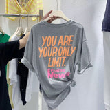 Zingj Short-Sleeved T-Shirt Women's Summer 2024 New Korean Version Loose Casual Versatile Stereo Foam Letter Half Sleeve