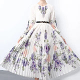 New Women's Dress Dress Oversized Dress Print 100 Folds T-Shirt With T-Shirt Holiday Casual