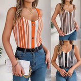 Shooting Spring And Summer V-Neck Button Bump Color Hollow Knitted Shirt Holiday Slings Women's