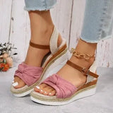 New Sandals Women's Bow Rope Soles Light Women's Shoes Fish Mouth Thick-Soled