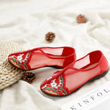 Zingj Flat Shoes Summer Candy Color Embroidered Cloth Shoes Organza Women's