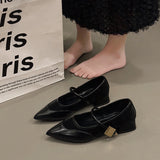 Women In The Autumn Of 2025 New French Pointed Light-Pointed Mary Jane Shoes With Thick