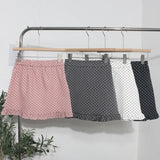 Real Shooting Wooden Ear Wave Half Dress Girl Spring 2025 New Retro Korean Version Of High-Rise Thin A Word Short Skirt