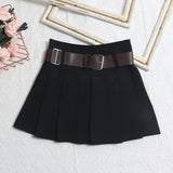 Shooting With Belt 100-Fold Skirt 2025 Summer Korean Version Of Small Short Skirt High-Waisted A Word Umbrella Skirt