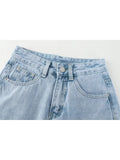 Waist Knee Length Women Jean Shorts Streetwear Hip Hop Denim Shorts Harajuku Baggy Wide Leg Short Pants Female 2023