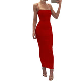 Zingj Women's Ins Sexy Sling Temperament Sling Dress Open Back Slim Dress Female