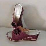 Summer Wish Women's Shoes Large-Size Sandals Women Weaving Flowers Slopes And Slippers