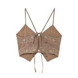 New Embroidery V-Neck Sling 4786001