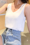 Women Shirt Chiffon Tank Tops Female Sleeveless Shirts Tops Woman White Pullover Blouse 2023 Fashio Woman Basic