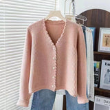 Sweater Women's Cardigan Loose Short Style Fragrant Style Purple Sweater Coat Popular This Year 2024 New