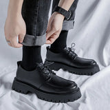 Zingj Big Head Leather Shoes Male Trend Thick British Youth Increased Casual Men's Shoes