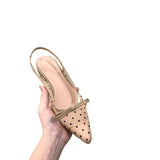 Sandals Women 2025 Summer French Fairy Wind Gentle Dress Small Heel Tip Net Yarn Point Single