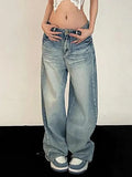 Vintage Washed Mopping Loose Boyfriend Jeans- Outfit